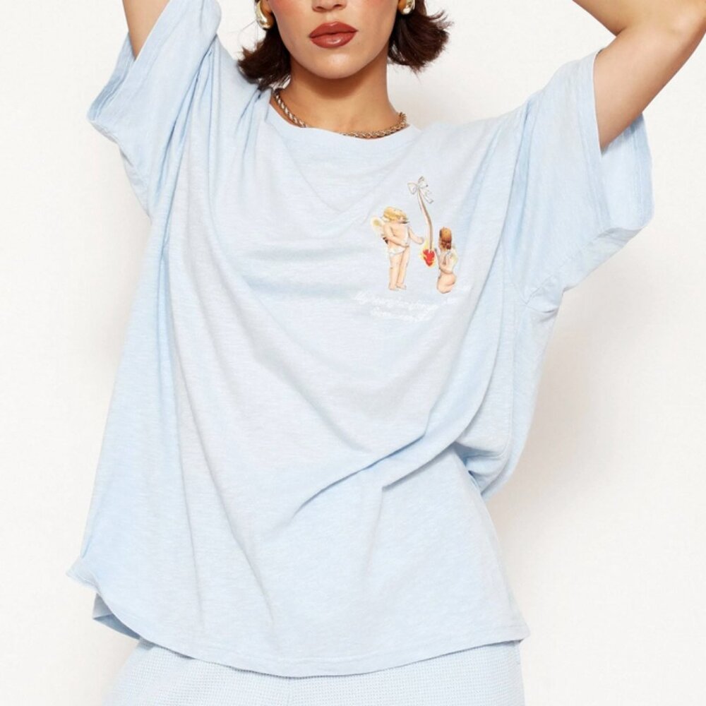 BEST Boys Lie Kindling Boyfriend Tee in Baby Blue
